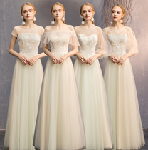 Bridesmaid's long 2019 new Korean evening dress skirt sister group dress show thin annual party evening dress performance dress