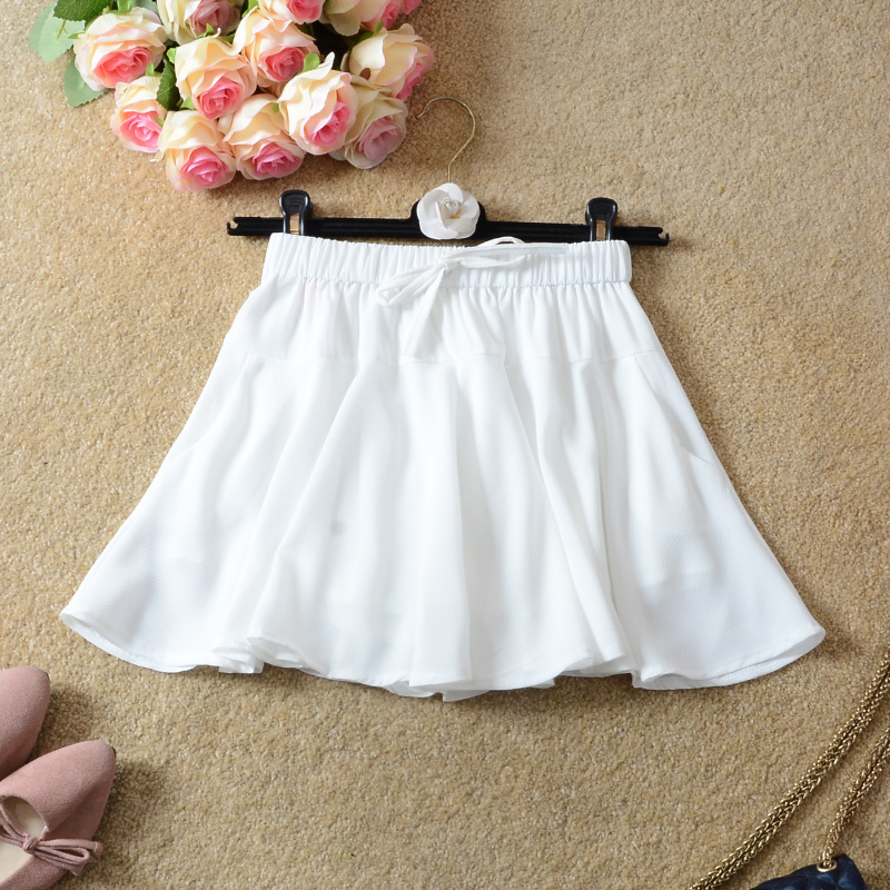 春夏季半身裙裤雪纺A字防走光