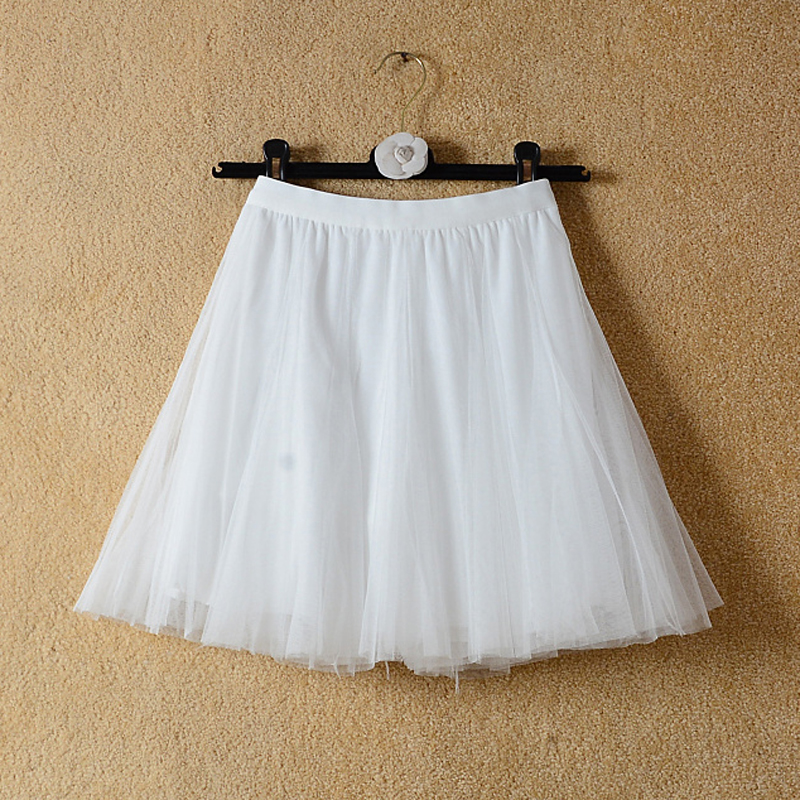 拼接网纱a字显瘦防走光百褶短裙