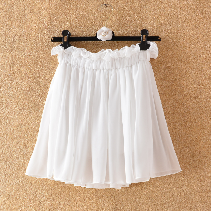 夏季韩版高腰雪纺防走光半身裙