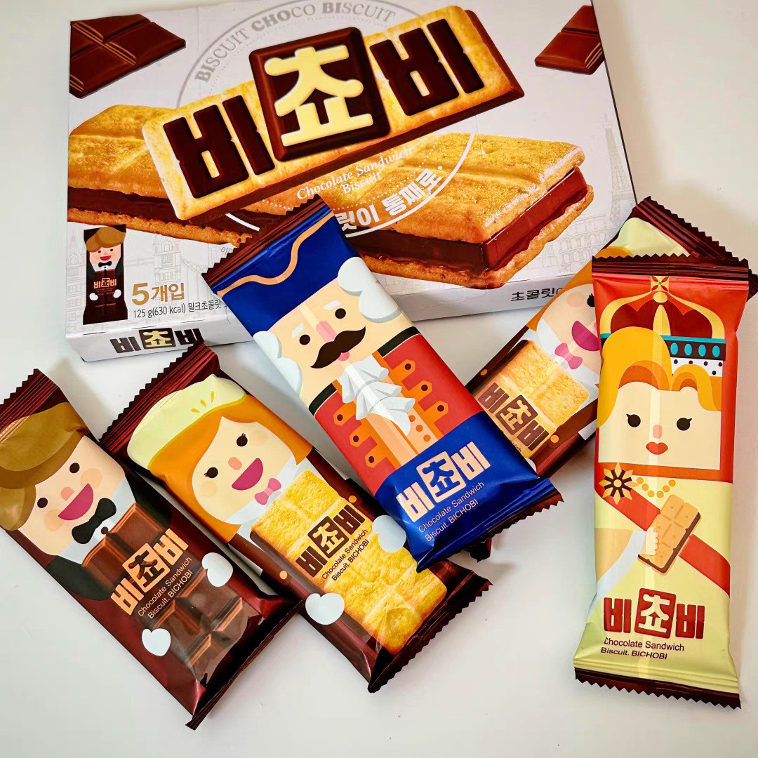 韩国进口好丽友巧克力夹心卡通饼干巧克力三明治饼干独立装小零食