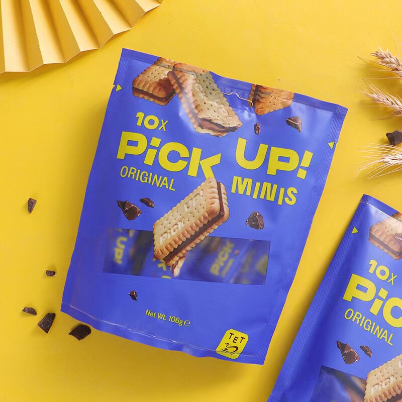 德国百乐顺pickup夹心饼干Bahlsen巧克力味独立包装儿童小零食品