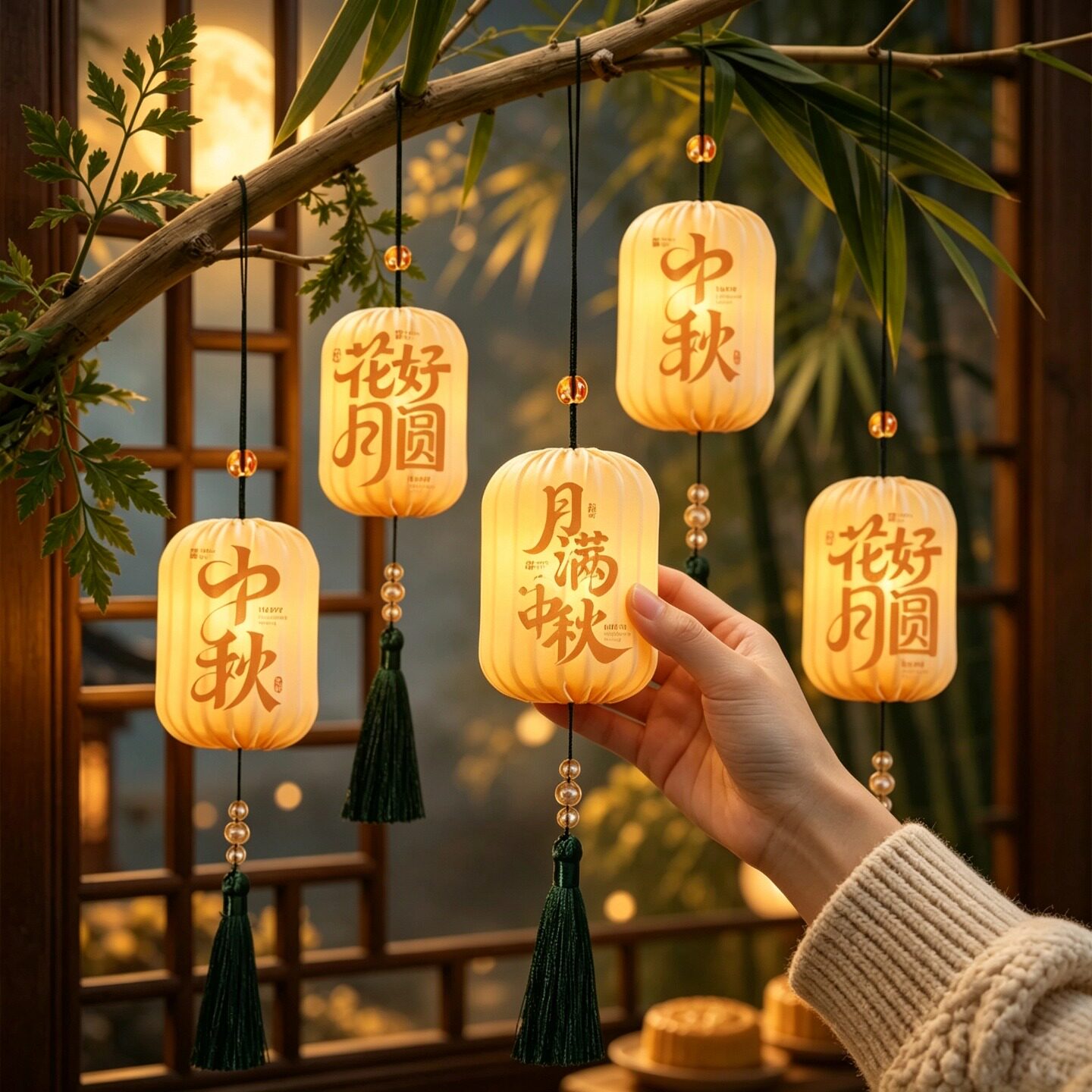 中秋装饰国庆节小灯笼商场店铺户外景区古风氛围拍照场景布置挂件