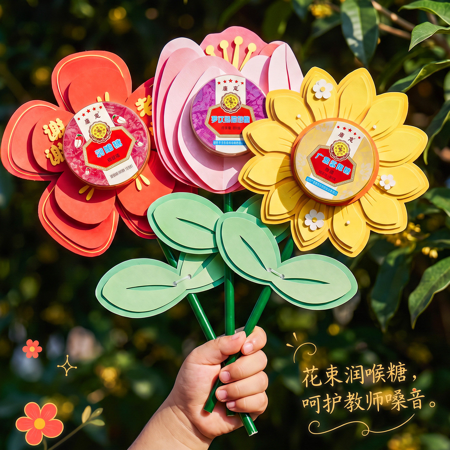 教师节2026润喉糖花束送老师图片