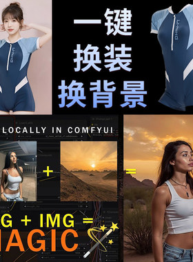 comfyui工作流定制电商一键换装换背景艺术摄影定制搭建工作流