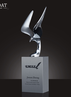 金属奖杯定制高尔夫赛事水晶奖牌一杆进洞EAGLE 颁奖冠亚军纪念品