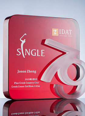 奖杯定制K9红色水晶奖杯高大上运动奖牌高尔夫定制single比赛挂牌