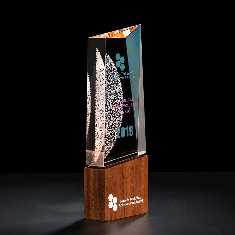 实木水晶奖杯定制创意刻字加盟授权牌年会企业员工纪念品制作包邮