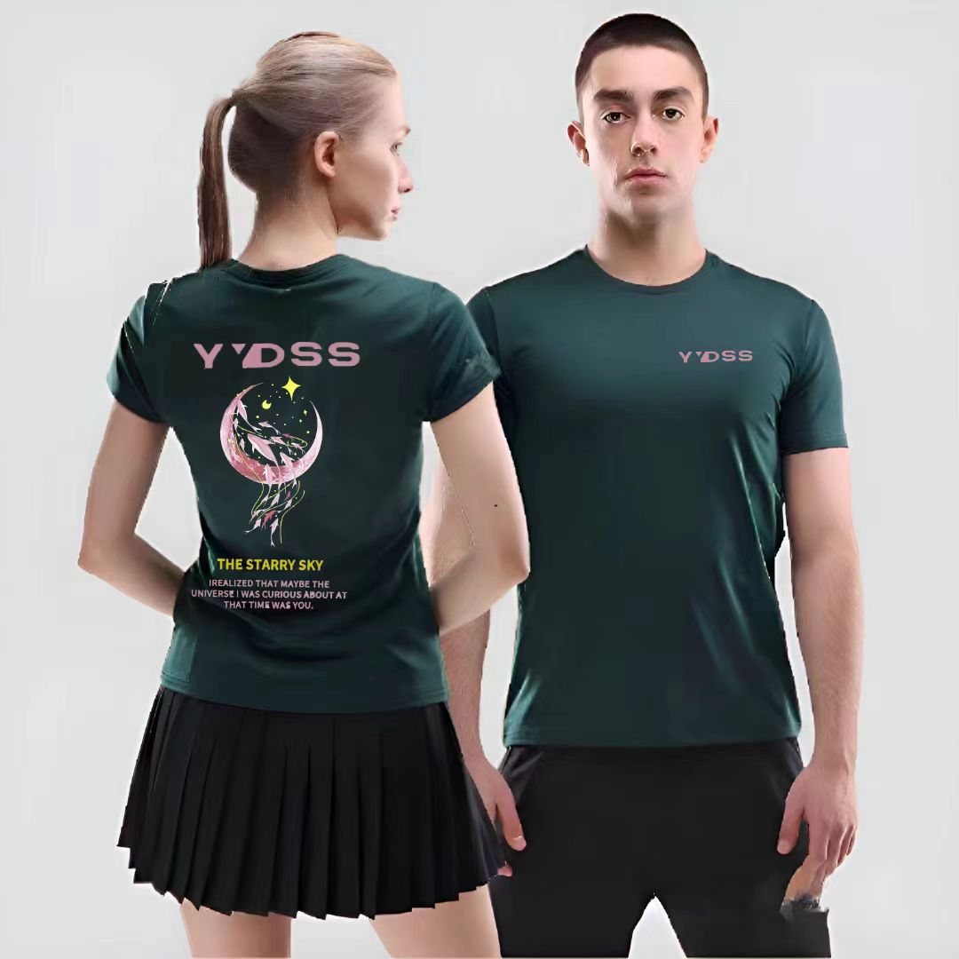 月亮羽毛球衣服体育生速干短袖