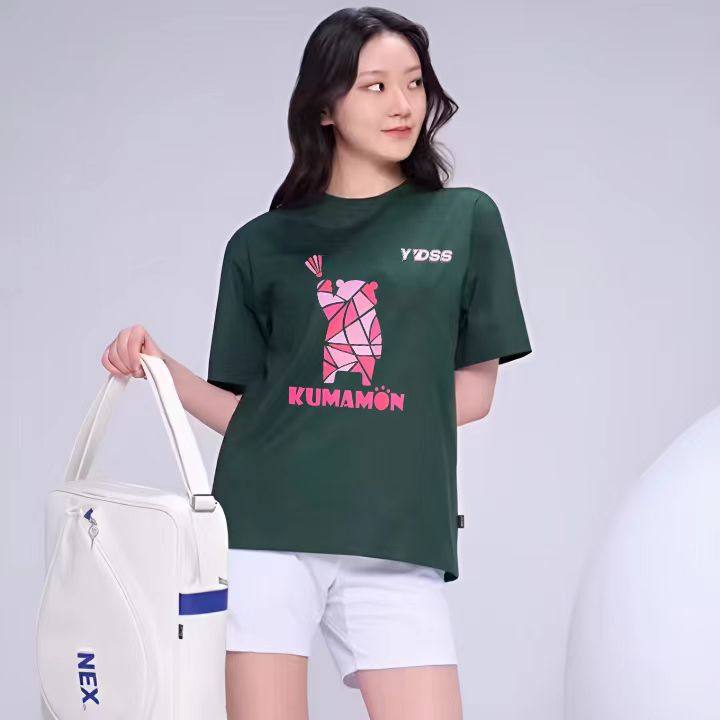 24新款方块熊羽毛球服文化衫女T恤yyu速干男短袖比赛上衣印花定