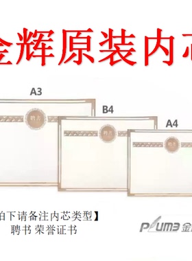 金辉荣誉证书 /聘书 A3A412k8k6k烫金加厚内页打印定制