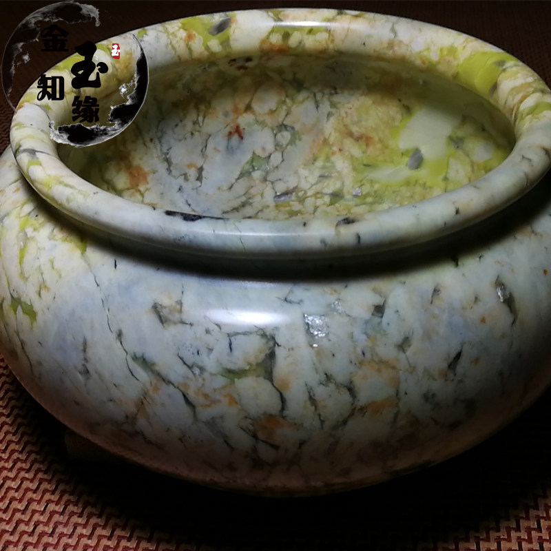 金玉知缘 岫玉 花玉 小鱼缸 烟灰缸 砚台 玉河花盆室内室外用品