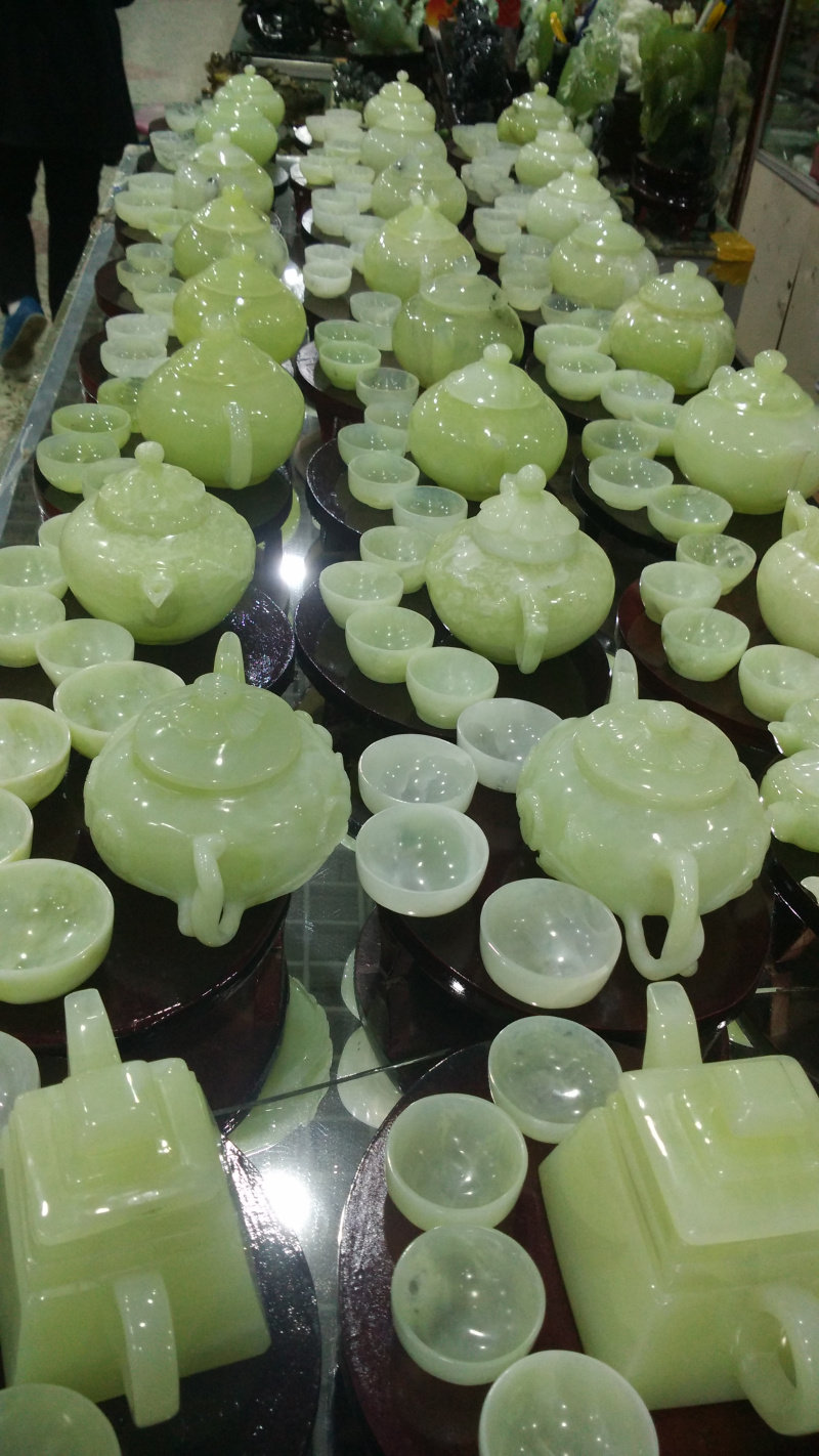 天然玉石茶壶 岫玉整套提梁茶具茶杯 功夫茶道用品养生保健正品