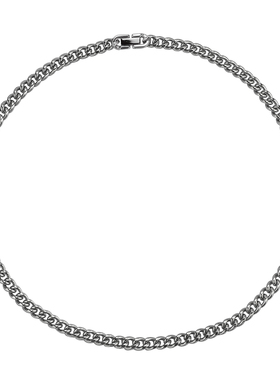 潮牌日韩嘻哈复古港风古巴项链女素链简约个性钛钢百搭锁骨链男