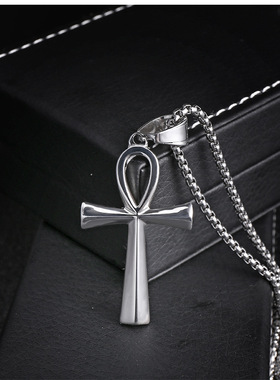 动漫周边游戏王武藤游戏死者苏生项链男女钛钢埃及安卡十字架吊坠