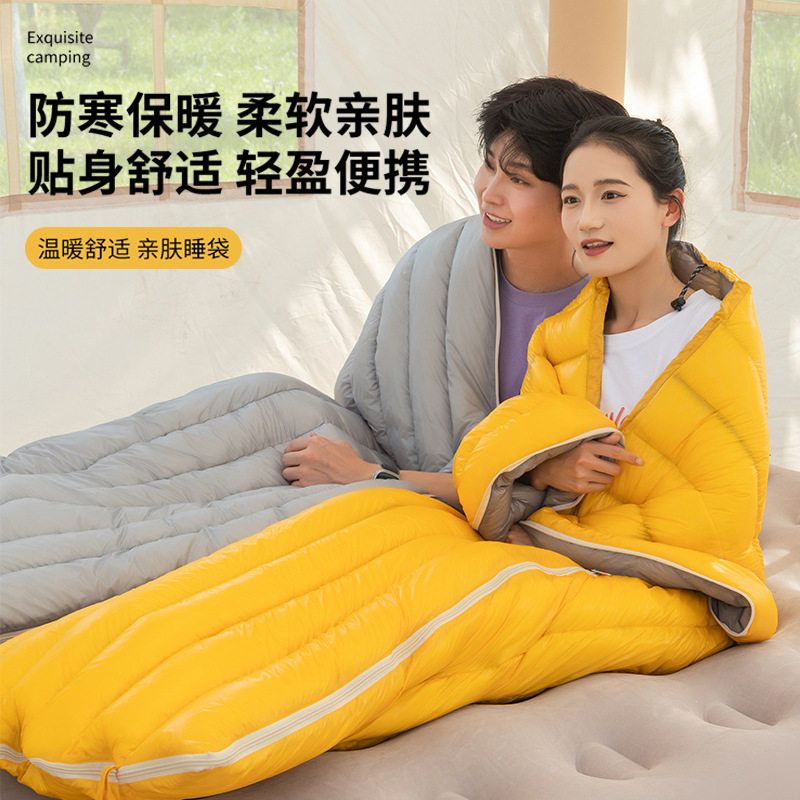 羽绒睡袋轻量化鹅绒成人户外露营旅行便携式打地铺车载用午休被子
