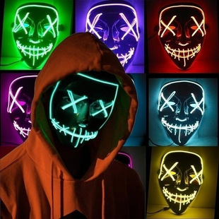 Light up Mask LED Mask Scary Halloween Mask led发光面具面罩