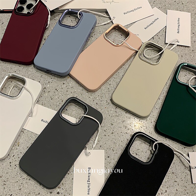 不想加油 韩国极简风ins小众镜头圈液态矽胶亲肤适用iphone16plus新款苹果13proMax简约手机保护壳软15女款14