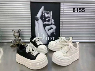 新款 女2026春季 厚底单鞋 增高鞋 百搭运动 休闲松糕鞋 小白鞋