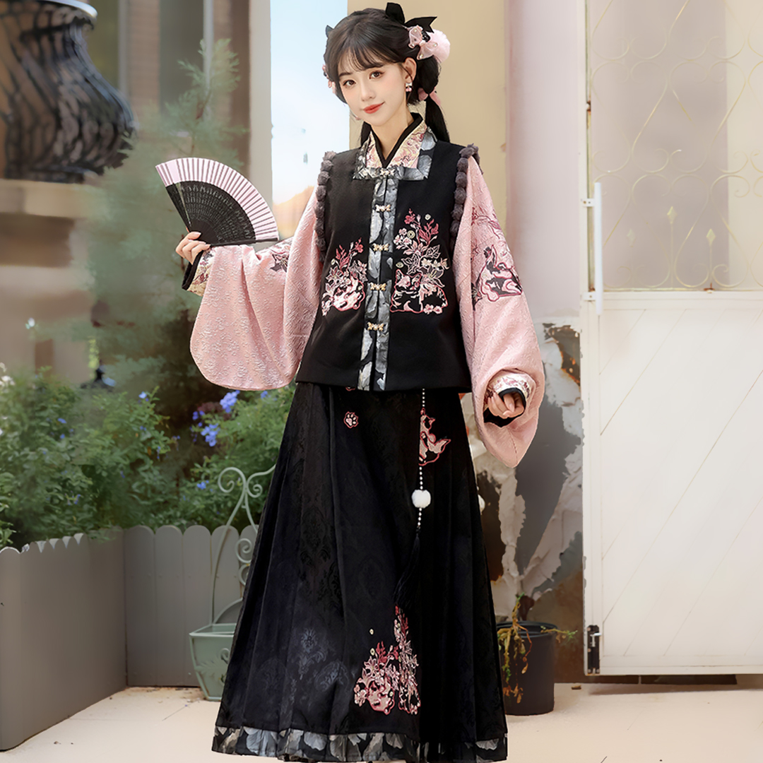 明制汉服套装马甲马面裙小个子