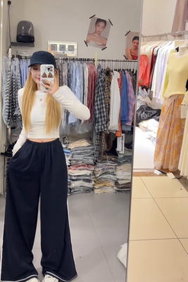 Miss家 2025秋季新款韩版时尚百搭显瘦高腰直筒阔腿裤女休闲裤