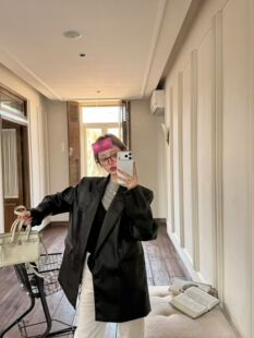 垫肩宽松洋气皮西服外套女潮百搭皮衣 新款 Miss家 2026年春季