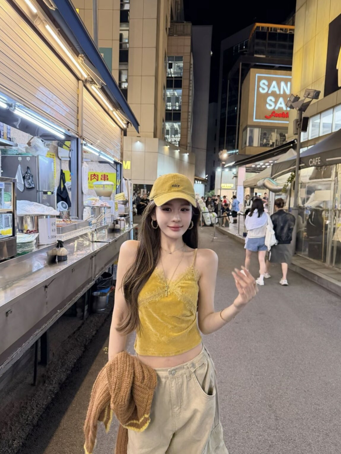 Miss家 黄色蕾丝花边吊带背心女2026早秋叠穿小女人内搭上衣潮