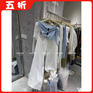 【五折】2026夏季新款时尚条纹漏肩上衣女+高腰减龄阔腿裤两件套