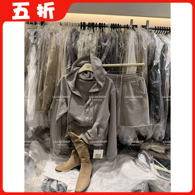 【五折】26秋季新款韩版时尚百搭显瘦连帽卫衣+半裙两件套套装女