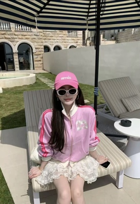 Miss家 2026春韩版时尚百搭显瘦气质数字刺绣卫衣外套女宽松上衣