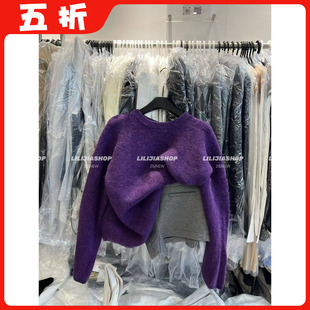 五折 百搭宽松显瘦圆领套头亮色针织衫 25秋冬新款 时尚 毛衣 韩版