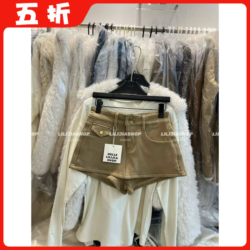 【五折】2025秋冬新款韩版时尚百搭宽松显瘦磨毛高腰牛仔裙裤女