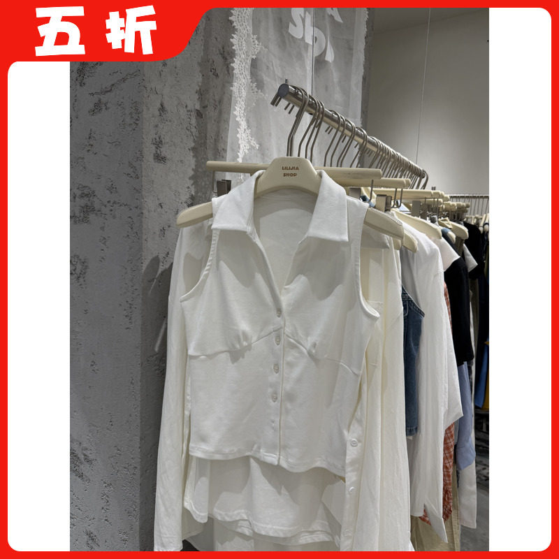 【五折】2026夏季新款韩版时尚百搭显瘦polo无袖扣子T恤女