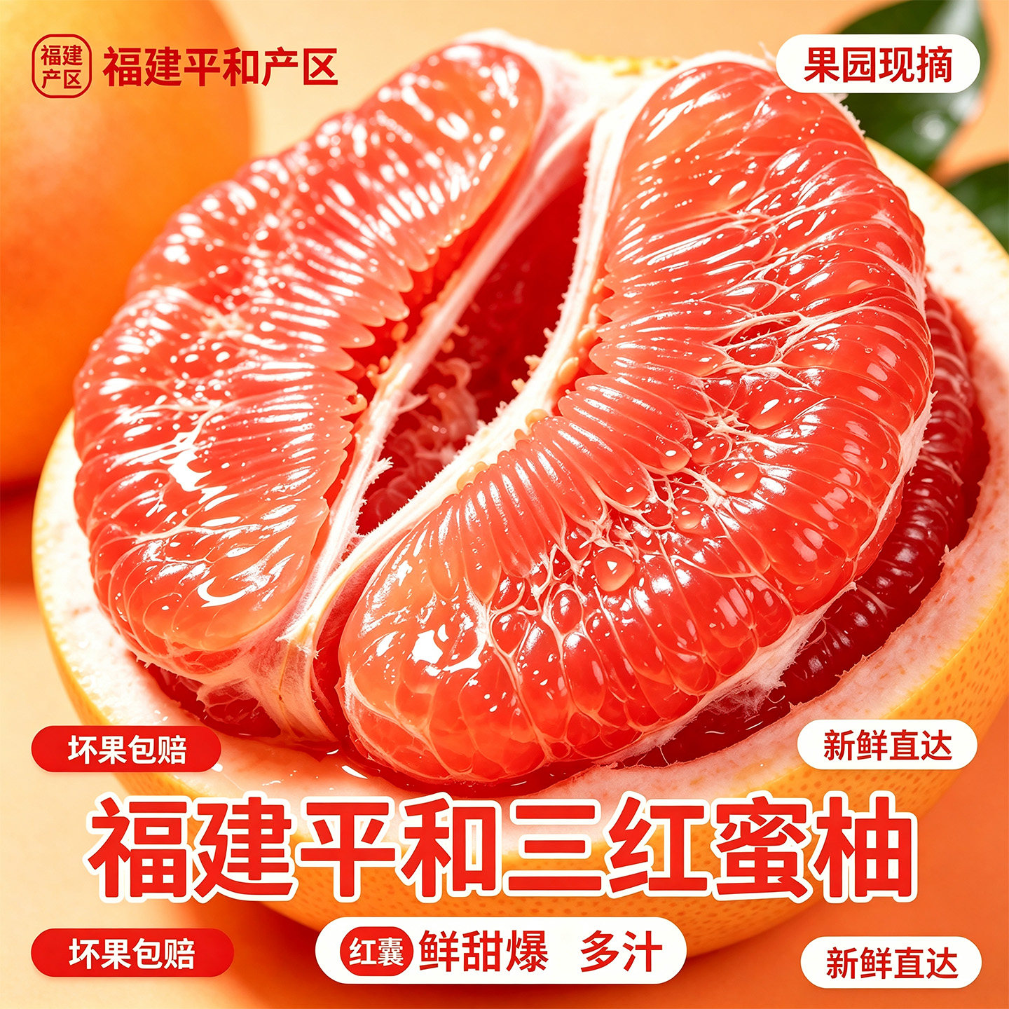 正宗福建平和三红蜜柚产地直发