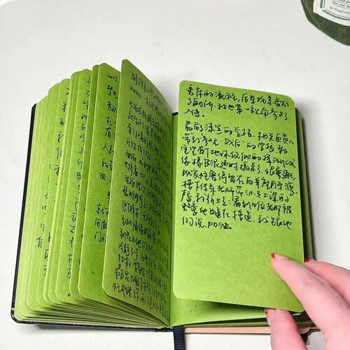 橄榄绿折页口袋本彩页高颜值ins风手账diy装饰学生随身计事日记本