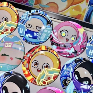 蛋仔派对周边可爱五小只吧唧徽章马口铁反光卡通谷子无胸针小挂件