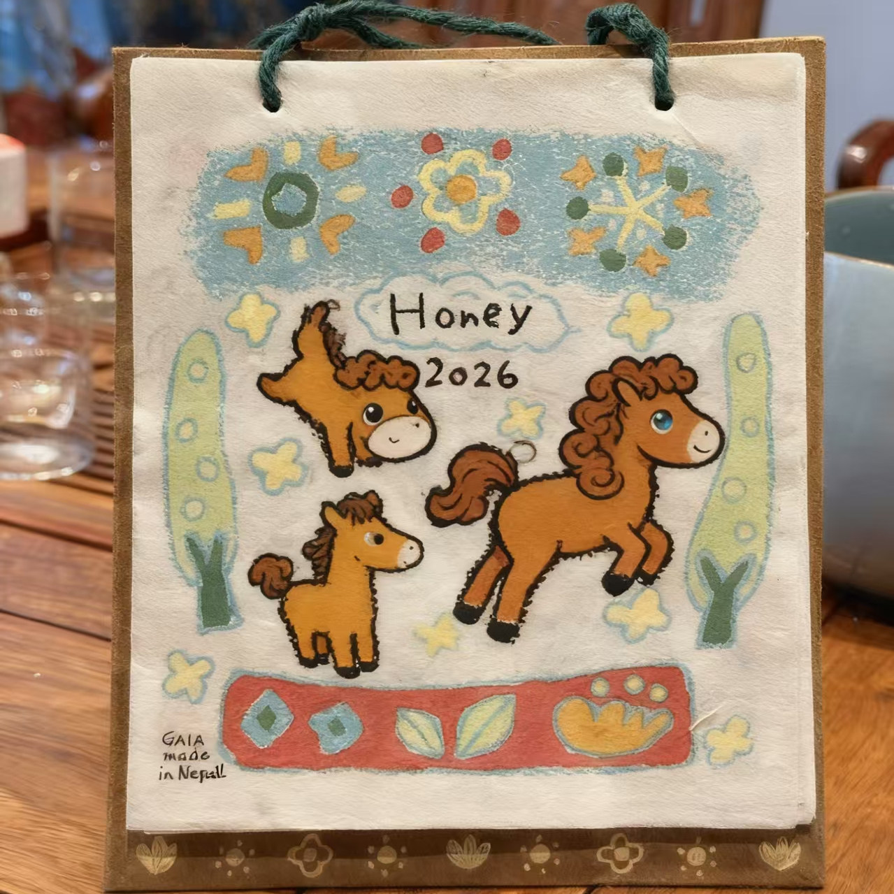 2026年马年尼泊尔风日历小马小狗涂鸦插画台历挂历月历年历挂饰,模玩/动漫/周边/娃圈三坑/桌游,动漫挂件/文具,淘宝优惠券,粉丝福利购,淘宝优惠卷