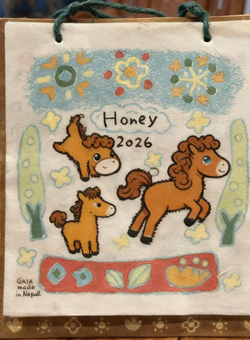 2026年马年尼泊尔风日历小马小狗涂鸦插画台历挂历月历年历挂饰