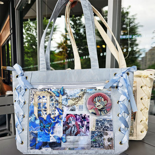 猗窝座鬼灭之刃周边痛包吧唧卡片单肩包学生通勤手提包大容量补习