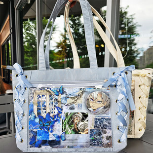 不死川实弥鬼灭之刃谷子卡片痛包单肩包扎板材料包学生大容量轻便