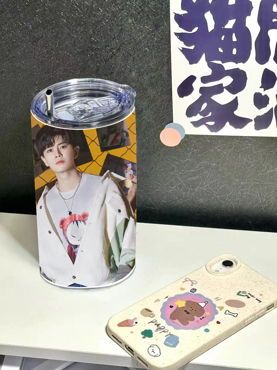 任嘉伦明星应援周边高颜值办公室休闲式学生新式不锈钢吸管保温杯