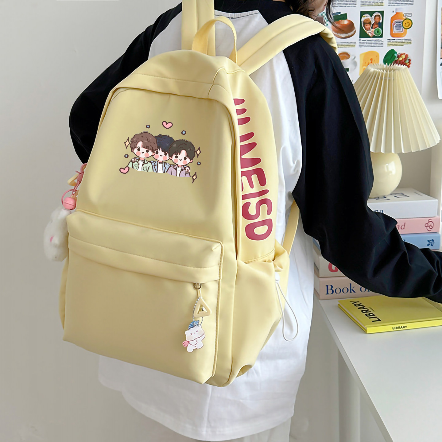 TFBOYS王俊凯王源易烊千玺周边四叶草应援双肩背包学生书包日常包