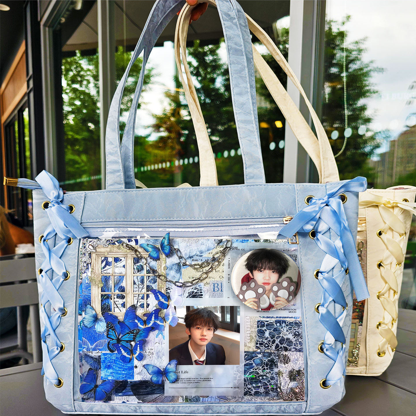 张奕然周边时代峰峻四代吧唧谷子大容量单肩包丝带痛包学生党出游