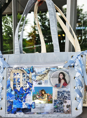 白鹿白梦妍粉丝鹿茸应援徽章单肩包丝带痛包大容量学生少女心手提