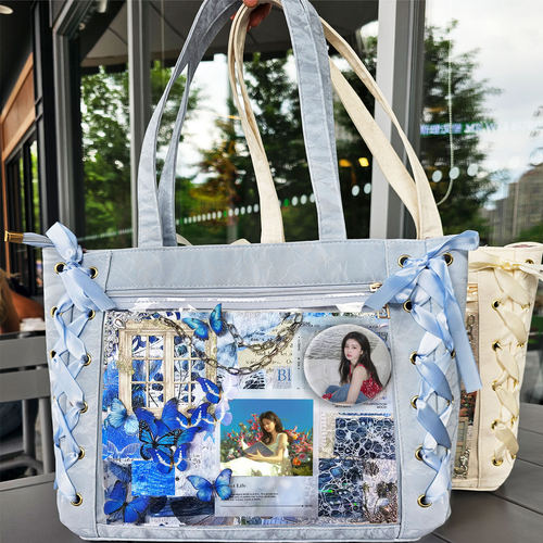 白鹿白梦妍粉丝鹿茸应援徽章单肩包丝带痛包大容量学生少女心手提