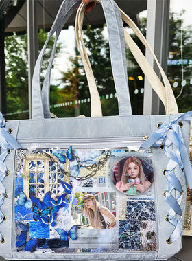 宋雨琦idle明星周边痛包单肩包卡片徽章大容量手提包学院风学生女