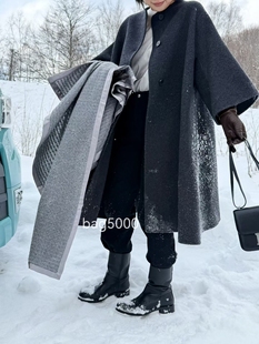 询bag5000 设计师品牌斗篷羊绒大衣