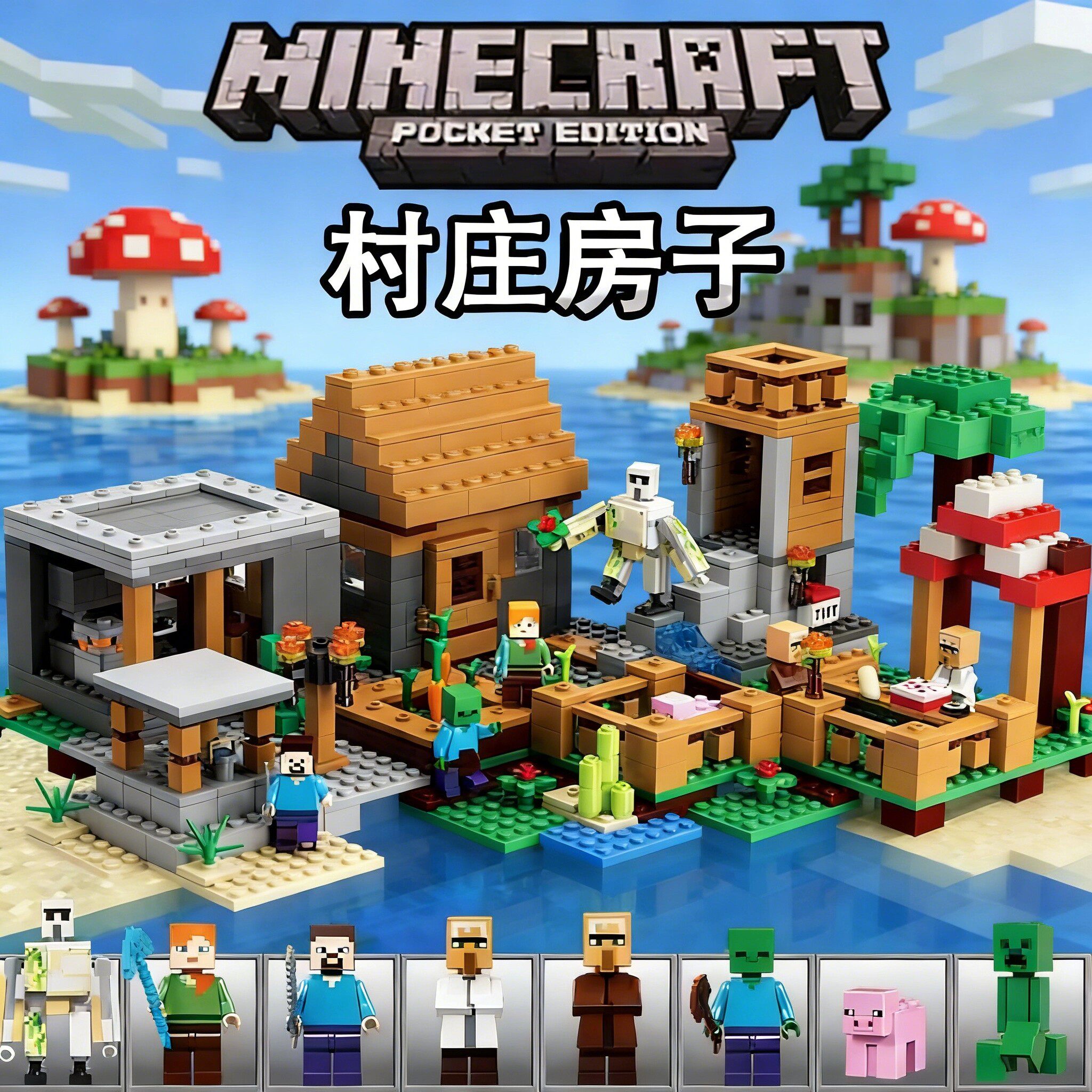 2026新品我的世界村庄积木高难度房子人仔儿童拼装益智玩具男孩