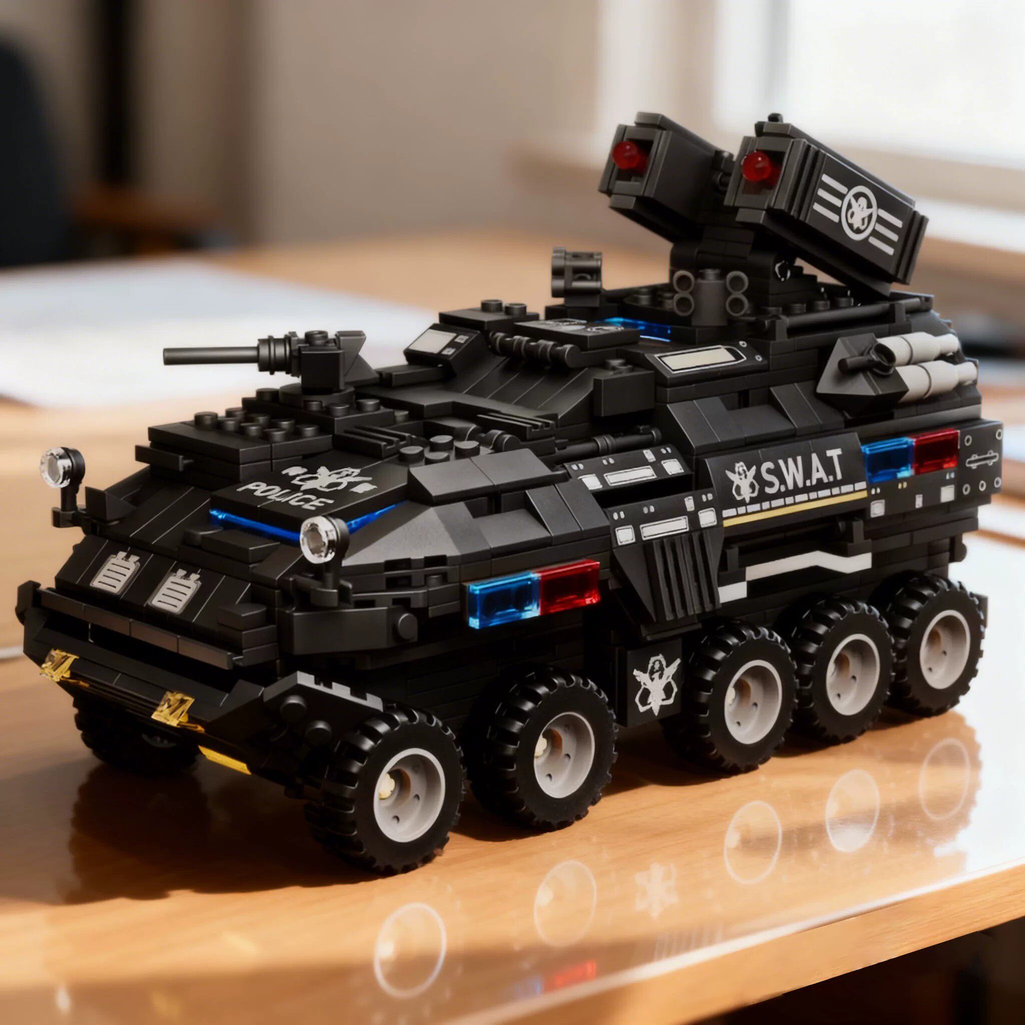 2026年新款特警运兵车警局积木男孩拼装玩具儿童新年礼物