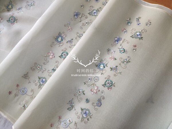 苏绣手工绣花真丝老绣长幅衣料高端中式服装汉服旗袍定制刺绣面料